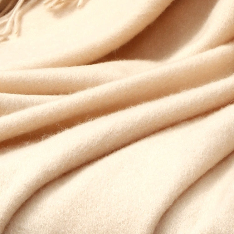 Unisex Solid Color Wool Scarf – Thickened Winter Warmth
