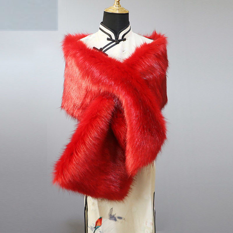 Luxury Faux Fur Shawl – Warm & Elegant Winter Wrap