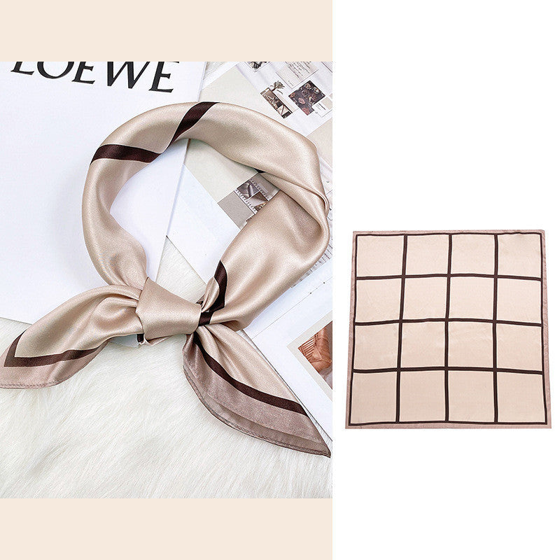 Women's Fashionable Mulberry Silk Scarf – Elegant Printed Square Wrap (70x70cm)