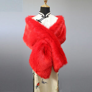 Luxury Faux Fur Shawl – Warm & Elegant Winter Wrap