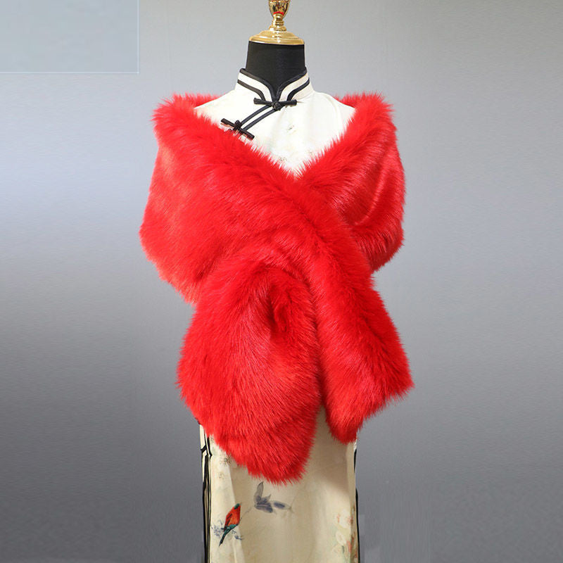 Luxury Faux Fur Shawl – Warm & Elegant Winter Wrap