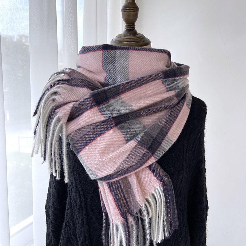 Women's Plaid Winter Scarf – Soft Cashmere-Feel Wrap (180x70cm)
