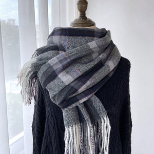 Women's Plaid Winter Scarf – Soft Cashmere-Feel Wrap (180x70cm)