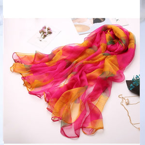 Ladies' Fashion Versatile Decorative Silk Scarf – Elegant & Chic
