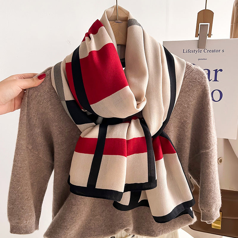 Women's Warm Winter Scarf – Soft Polyester Wrap (66x178cm)