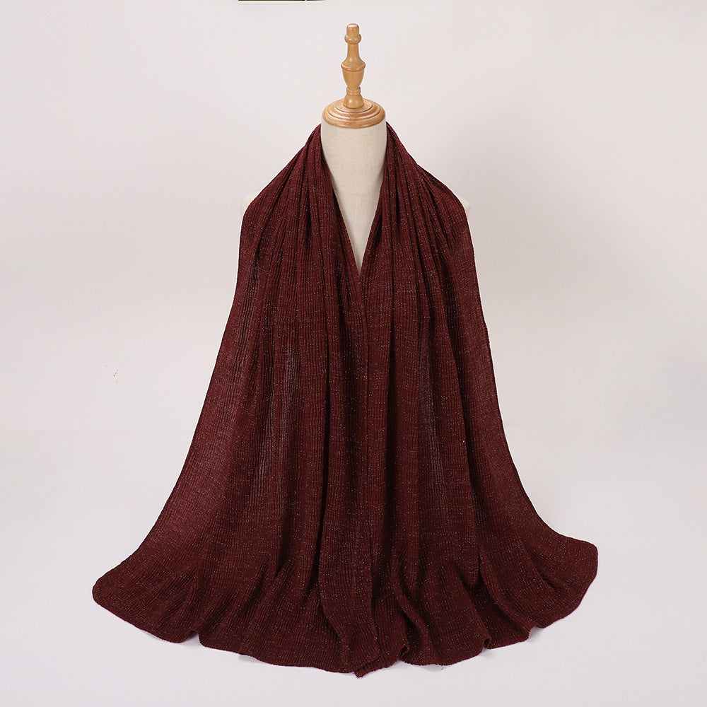 Silver Silk Crumpled Toe Scarf