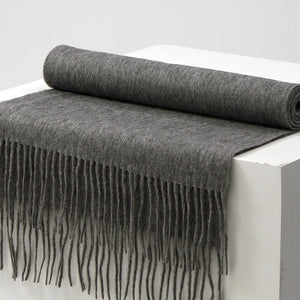 Unisex Solid Color Wool Scarf – Thickened Winter Warmth
