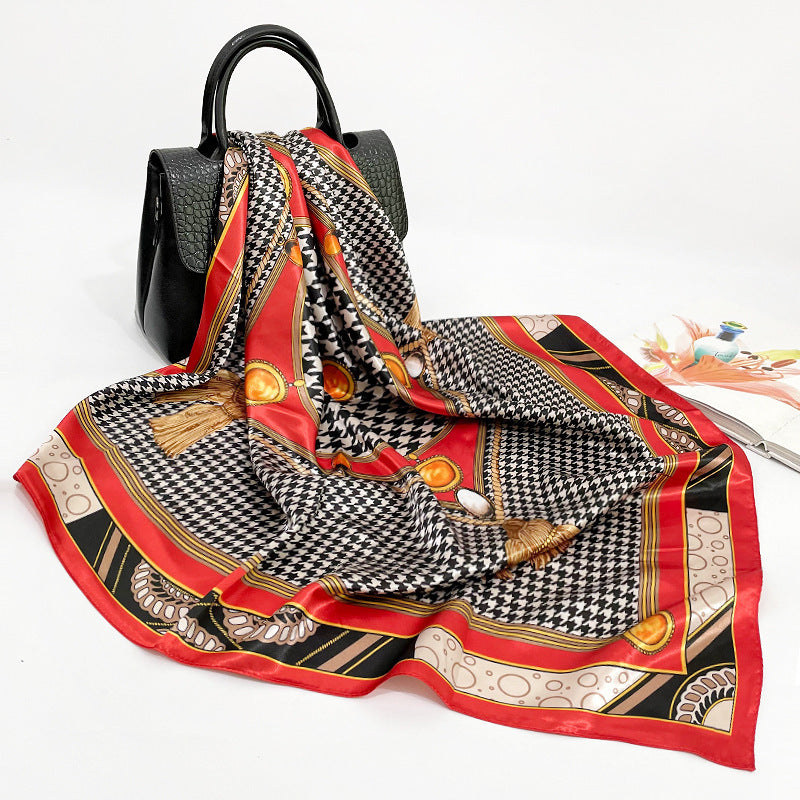 Elegant 90cm Silk Square Scarf – Lightweight & Stylish for All Seasons