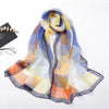 Women's Geometric Silk Scarf – Lightweight Triangle Print Wrap (160x50cm)