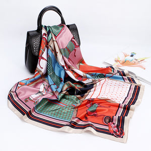 Elegant 90cm Silk Square Scarf – Lightweight & Stylish for All Seasons