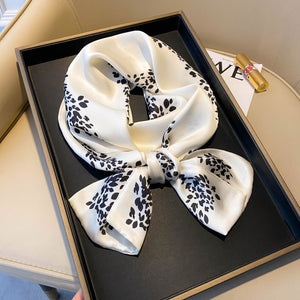 Elegant Floral Artificial Silk Scarf & Hair Band – Versatile Rayon Fashion Accessory