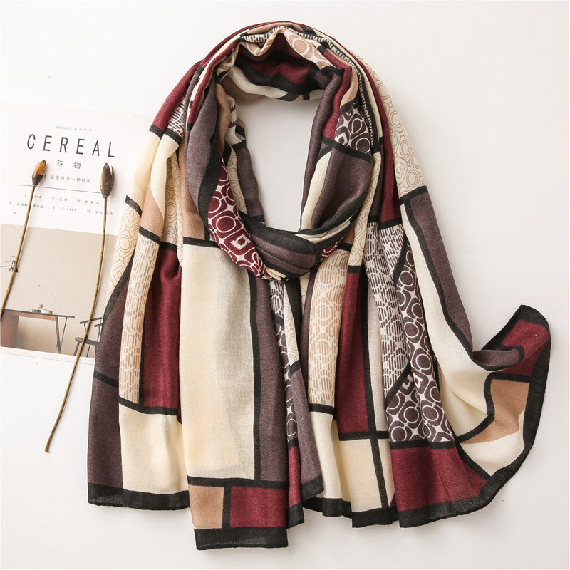 Shawl Autumn & Winter Warm British Plaid Korean Style Scarf (Dual-Use)