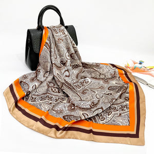 Elegant 90cm Silk Square Scarf – Lightweight & Stylish for All Seasons