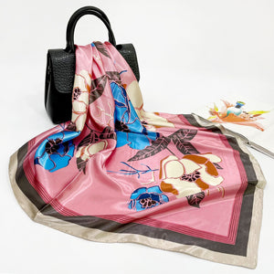 Elegant 90cm Silk Square Scarf – Lightweight & Stylish for All Seasons