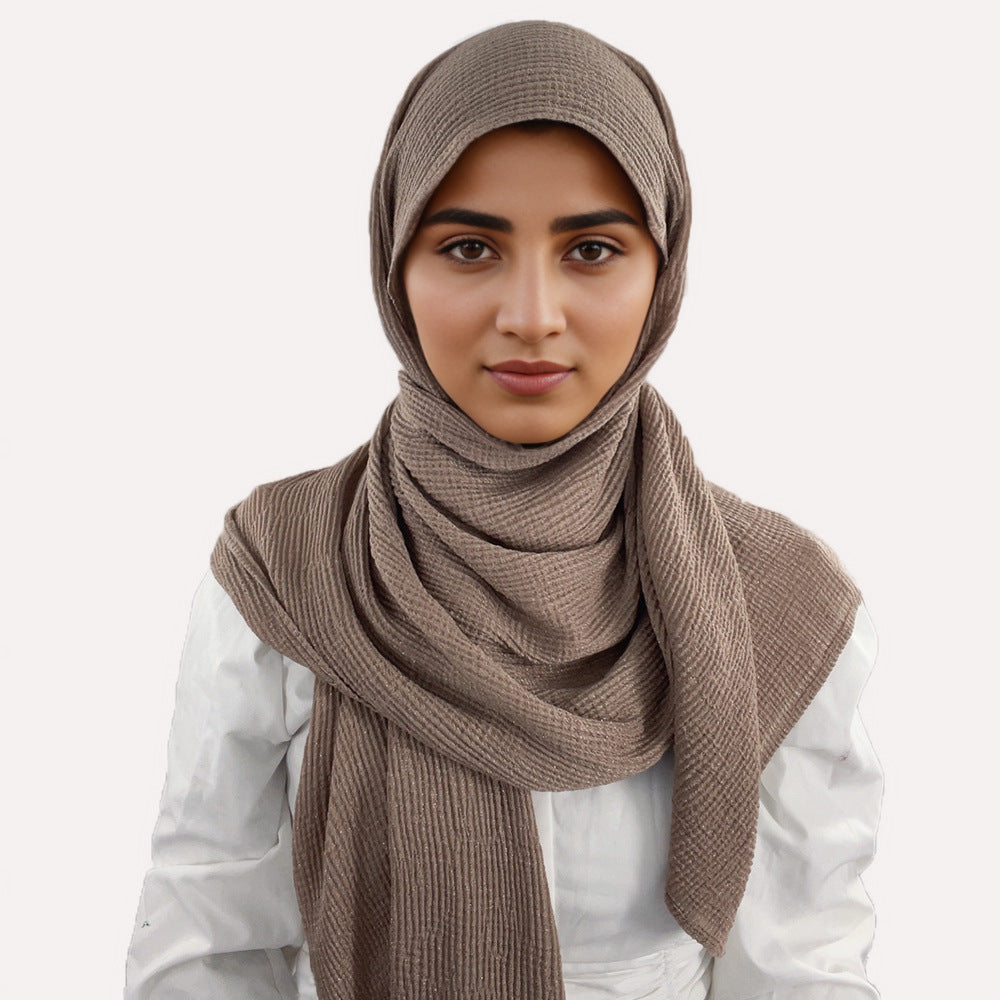 Silver Silk Crumpled Toe Scarf