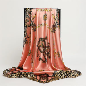 Scarf Fashion – Leopard Print Silk Satin Scarf