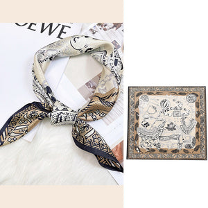 Women's Fashionable Mulberry Silk Scarf – Elegant Printed Square Wrap (70x70cm)