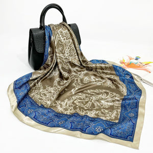 Elegant 90cm Silk Square Scarf – Lightweight & Stylish for All Seasons