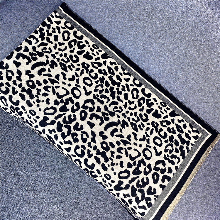 Long Fringed Scarf – Women’s Winter Imitation Cashmere