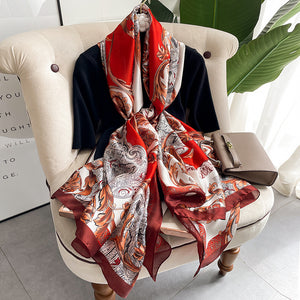 Winter Warm Vintage Print Chain Scarf (90x180cm)